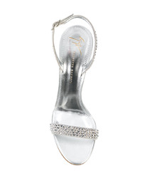 Sandali con tacco decorati argento di Giuseppe Zanotti Design