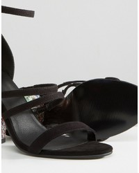 Sandali con tacco decorati neri di Asos