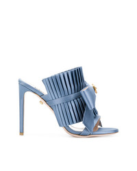 Sandali con tacco di raso azzurri di Fausto Puglisi