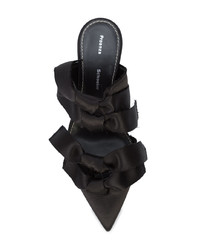 Sandali con tacco di raso neri di Proenza Schouler