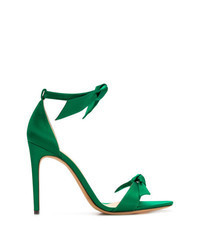 Sandali con tacco di raso verdi