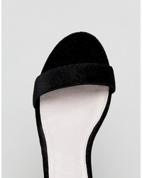 Sandali con tacco di velluto neri