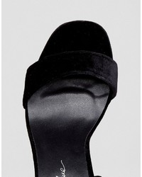 Sandali con tacco di velluto neri di Park Lane