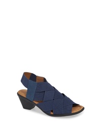 Sandali con tacco elasticizzati blu scuro