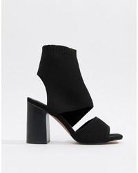 Sandali con tacco elasticizzati neri di ASOS DESIGN