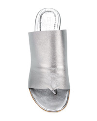 Sandali con tacco in pelle argento di Humanoid