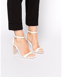 Sandali con tacco in pelle bianchi di Asos