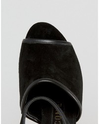 Sandali con tacco in pelle decorati neri di Kat Maconie