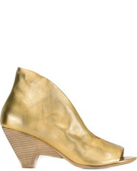 Sandali con tacco in pelle dorati di Marsèll