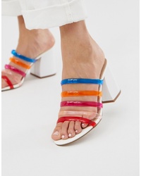 Sandali con tacco in pelle multicolori di ASOS DESIGN