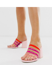 Sandali con tacco in pelle multicolori di ASOS DESIGN