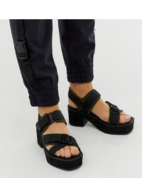 Sandali con tacco in pelle neri di ASOS DESIGN
