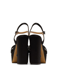 Sandali con tacco in pelle neri di Marc Jacobs