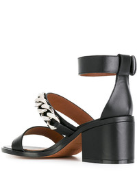 Sandali con tacco in pelle neri di Givenchy