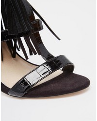 Sandali con tacco in pelle neri di Asos