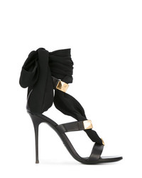 Sandali con tacco in pelle neri di Giuseppe Zanotti Design