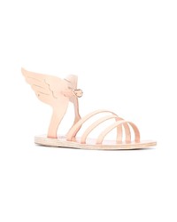 Sandali con tacco in pelle rosa di Ancient Greek Sandals