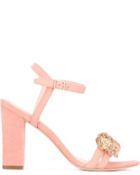 Sandali con tacco in pelle rosa di Loeffler Randall