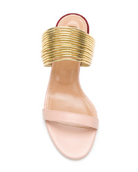 Sandali con tacco in pelle rosa di Aquazzura