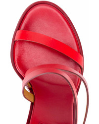 Sandali con tacco in pelle rossi di Chloé