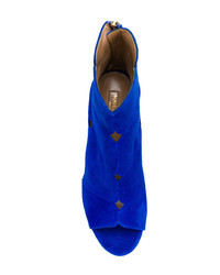 Sandali con tacco in pelle scamosciata blu di Aquazzura