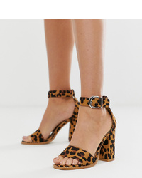 Sandali con tacco in pelle scamosciata leopardati marrone chiaro di RAID
