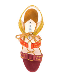 Sandali con tacco in pelle scamosciata multicolori di Andrea Gomez