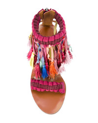 Sandali con tacco in pelle scamosciata multicolori di Chloé