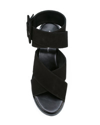 Sandali con tacco in pelle scamosciata neri di Barbara Bui