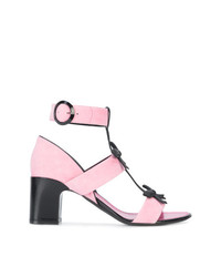 Sandali con tacco in pelle scamosciata rosa di Fabrizio Viti