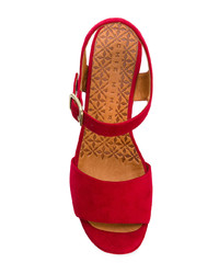 Sandali con tacco in pelle scamosciata rossi di Chie Mihara