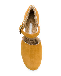 Sandali con tacco in pelle scamosciata senapi di L'Autre Chose