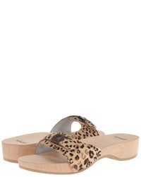 Sandali con tacco leopardati marrone chiaro