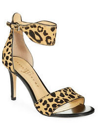 Sandali con tacco leopardati marroni