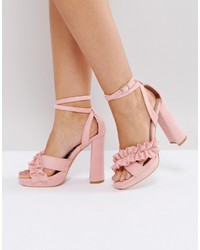 Sandali con tacco rosa di Glamorous