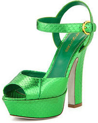 Sandali con tacco verdi