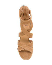 Sandali con zeppa in pelle scamosciata marrone chiaro di UGG Australia