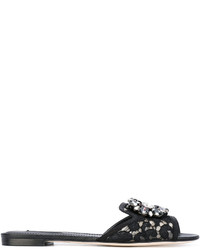 Sandali decorati neri di Dolce & Gabbana