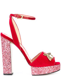 Sandali decorati rossi di Gucci