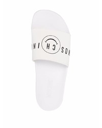 Sandali di gomma stampati bianchi di Moschino