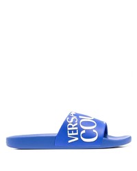 Sandali di gomma stampati blu di VERSACE JEANS COUTURE