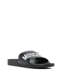 Sandali di gomma stampati neri di Moschino