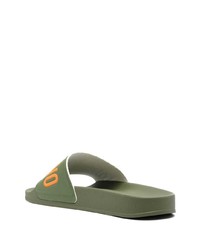 Sandali di gomma stampati verde oliva di Moschino