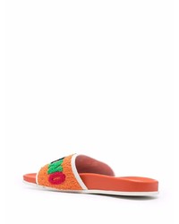 Sandali di tela arancioni di Moschino