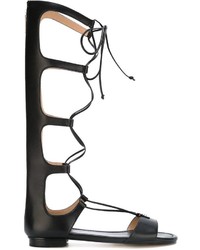 Sandali gladiatore alti in pelle neri di MICHAEL Michael Kors