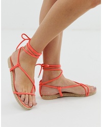 Sandali gladiatore in pelle arancioni di SIMMI Shoes