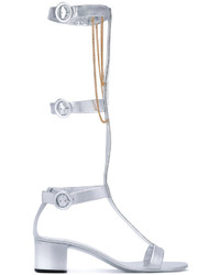 Sandali gladiatore in pelle argento di Giuseppe Zanotti Design