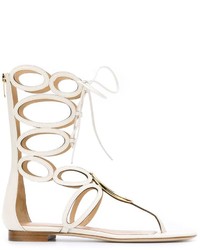Sandali gladiatore in pelle bianchi di Sergio Rossi