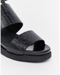 Sandali gladiatore in pelle neri di Asos