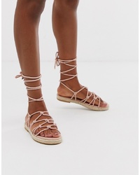 Sandali gladiatore in pelle rosa di ASOS DESIGN